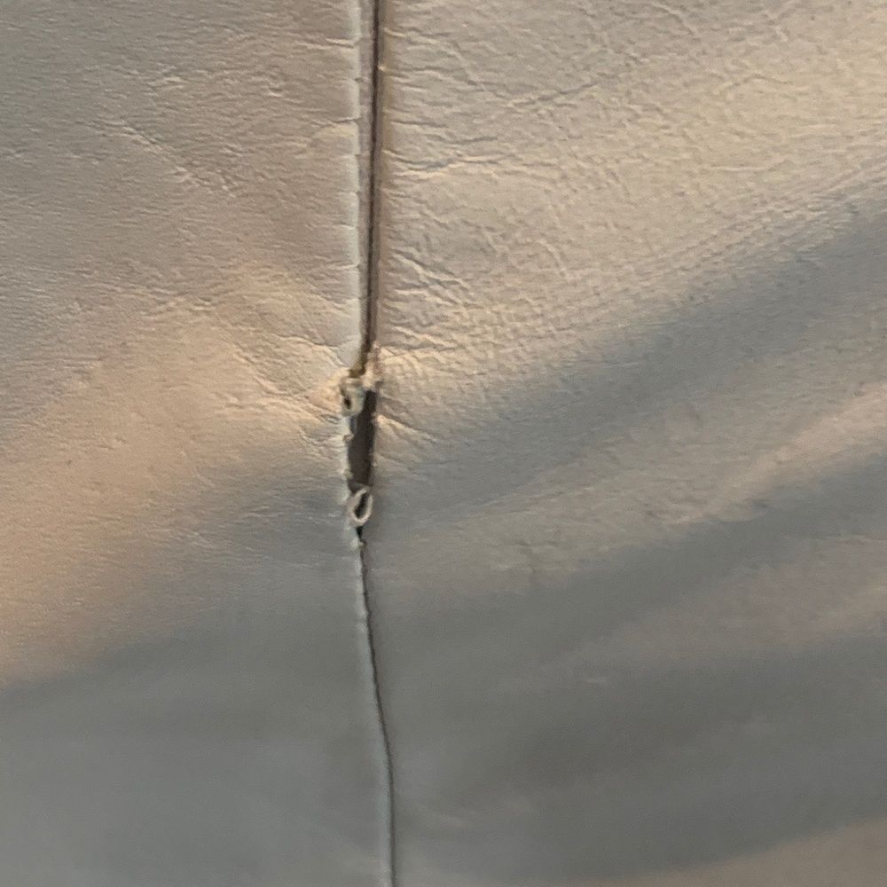 Dangerous Threads Women's 8 white leather with gold bead neck thin strap dress - Picture 16 of 16